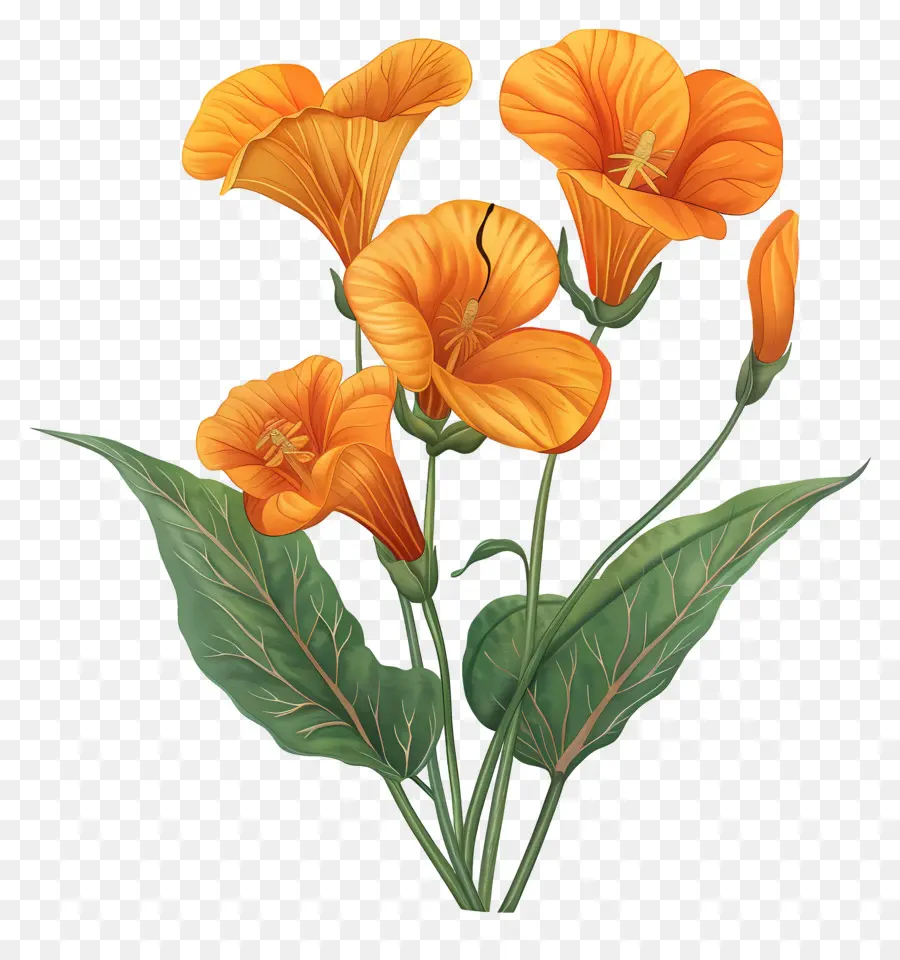 Orange Sandersonia，Bunga Oranye PNG