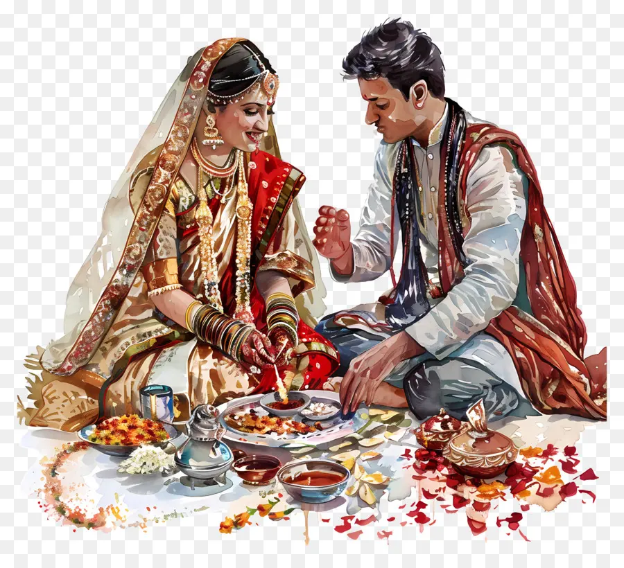 Pernikahan Hindu，Lukisan Pernikahan PNG