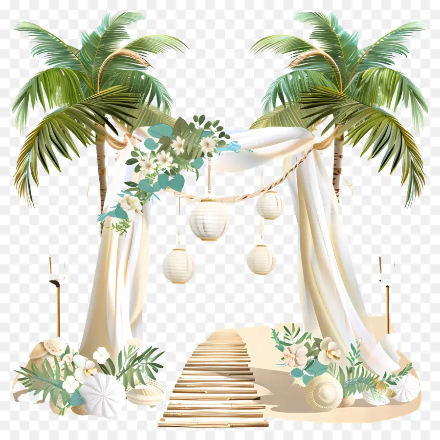 Pernikahan Pantai，Dekorasi Pernikahan Luar Ruang PNG
