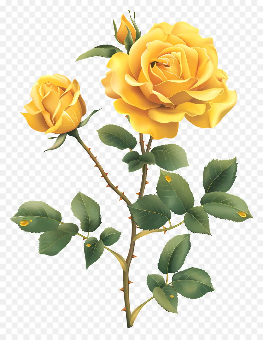 Mawar Taman，Mawar Kuning PNG