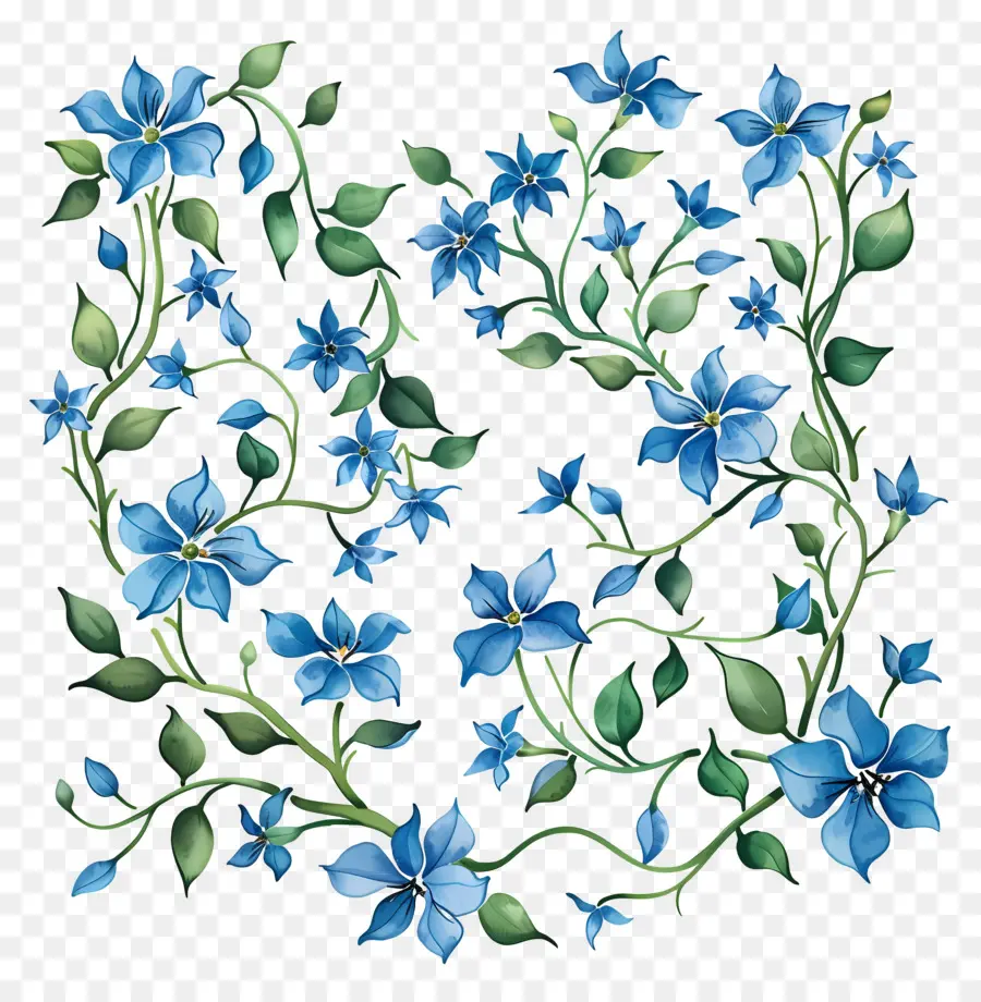 Bunga Bunga Biru，Batang Bunga PNG