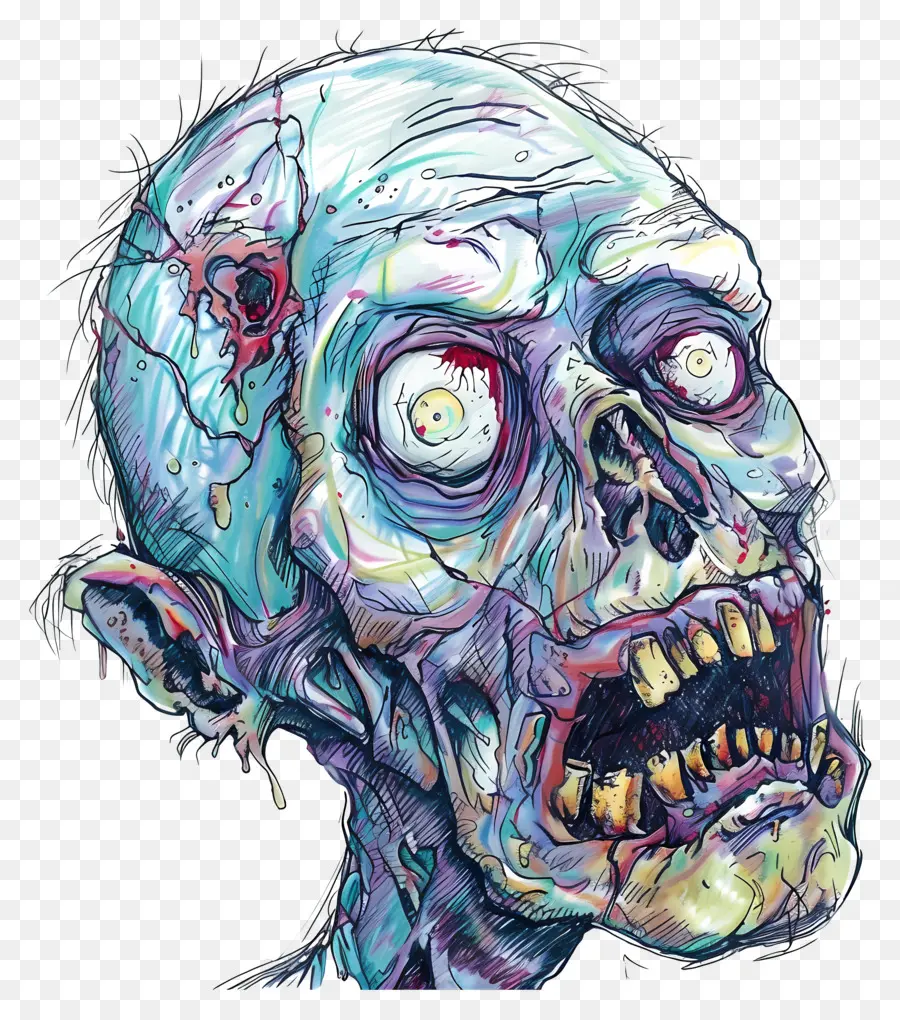 Kepala Zombie，Zombi PNG