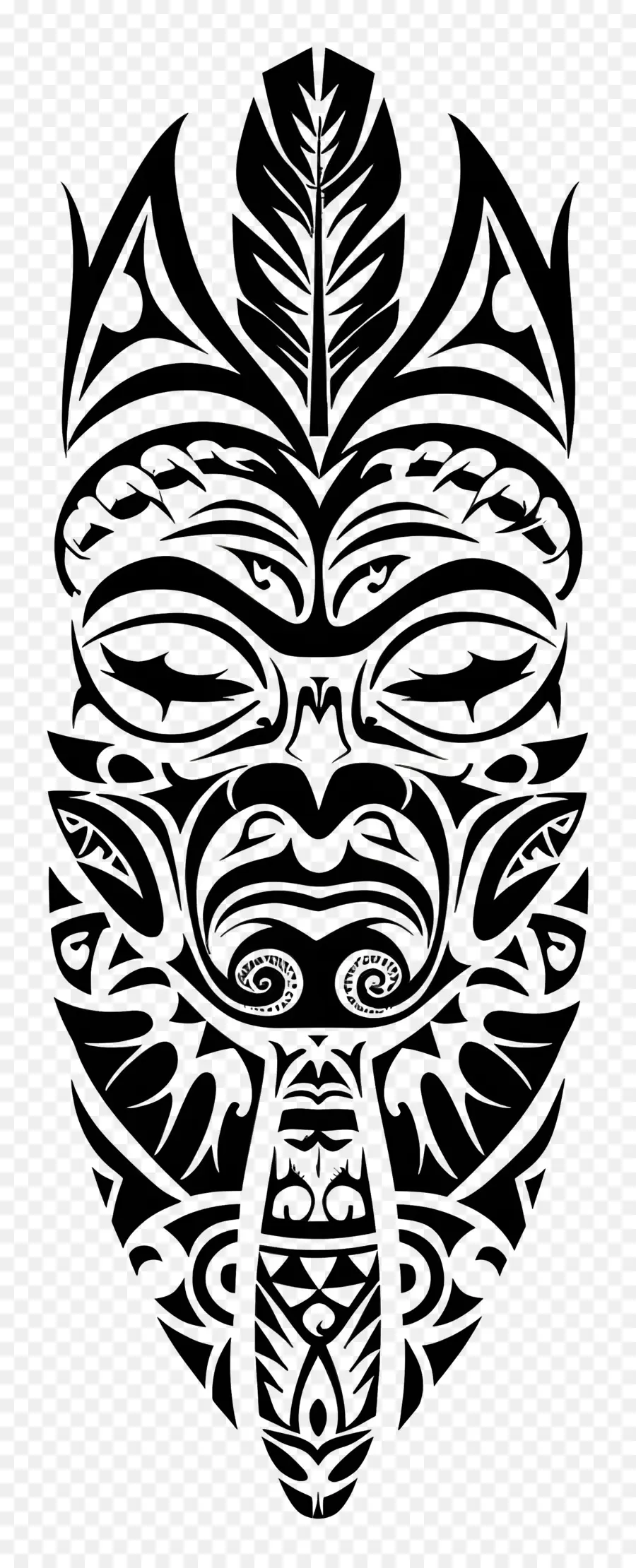 Suku Maori Tato，Topeng Hitam PNG