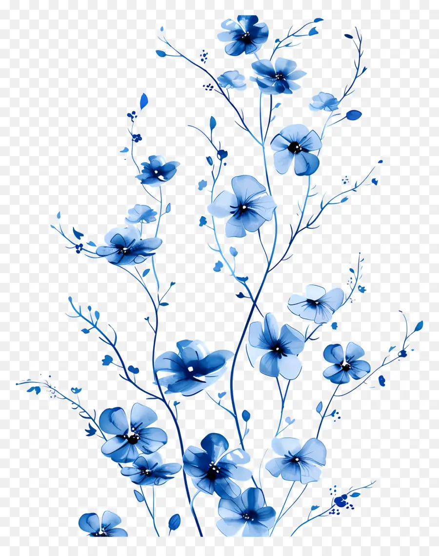 Bunga Bunga Biru，Batang Bunga PNG