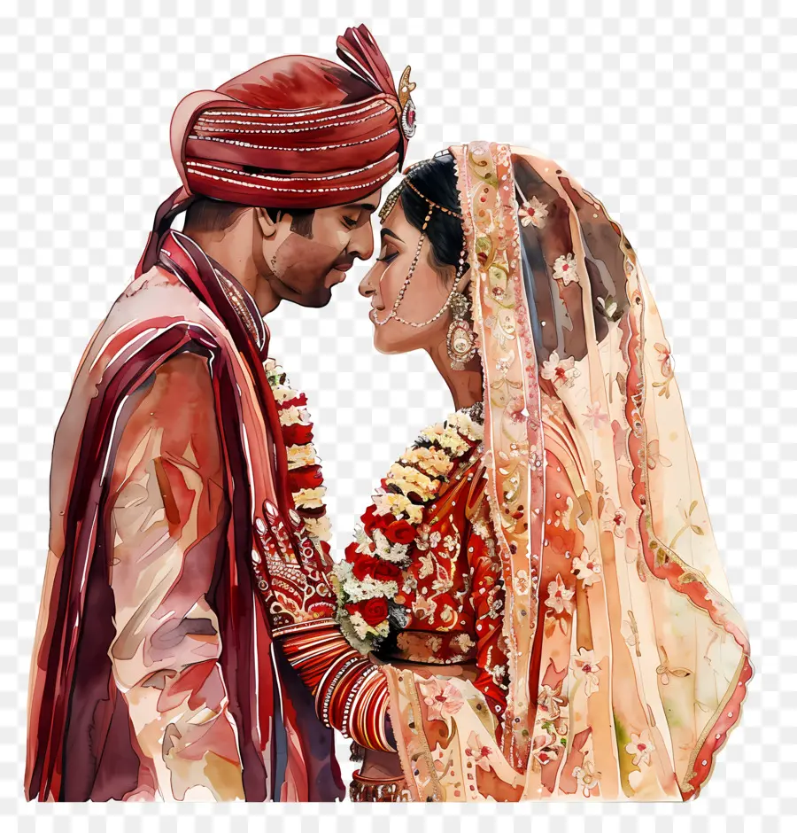 India Pernikahan，Pakaian Tradisional India PNG