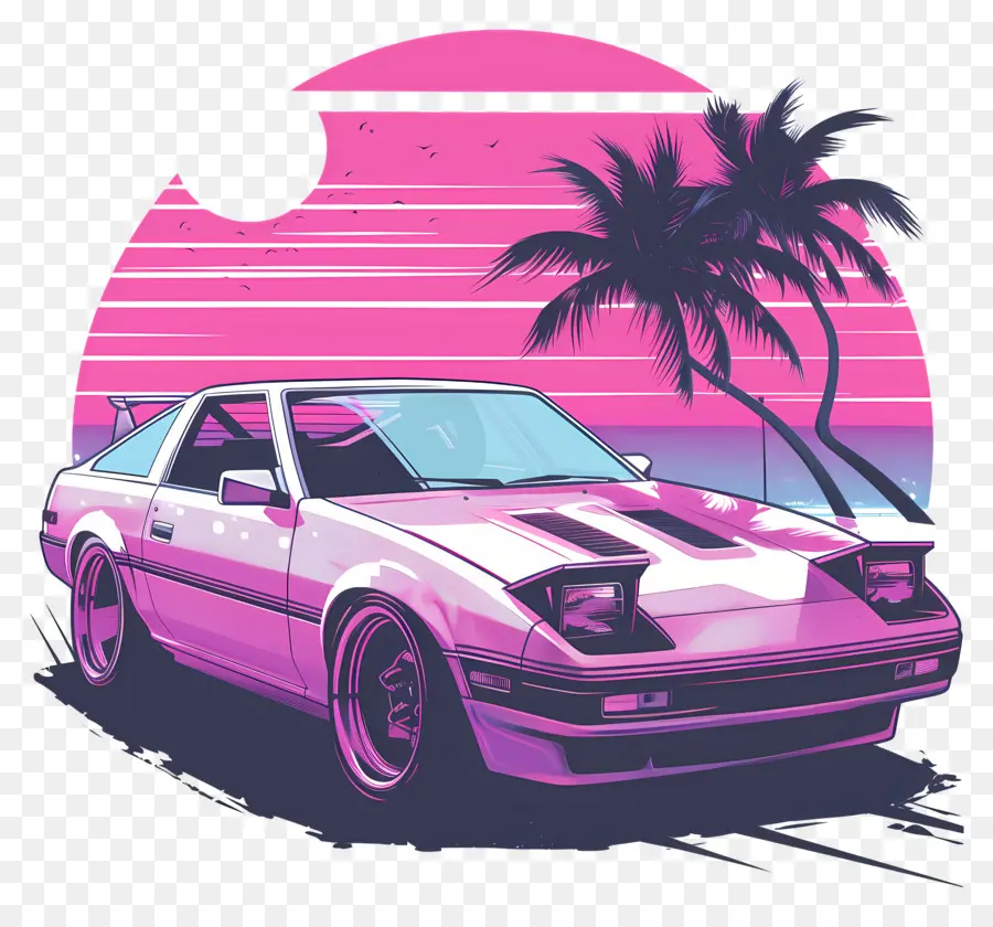 Mobil Gelombang Uap，Vaporwave PNG