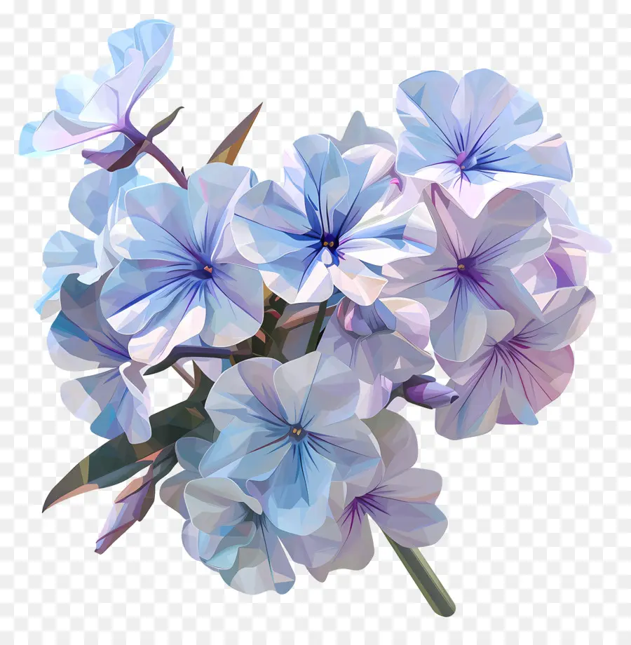 Seni Bunga Digital，Bunga Bunga Biru PNG