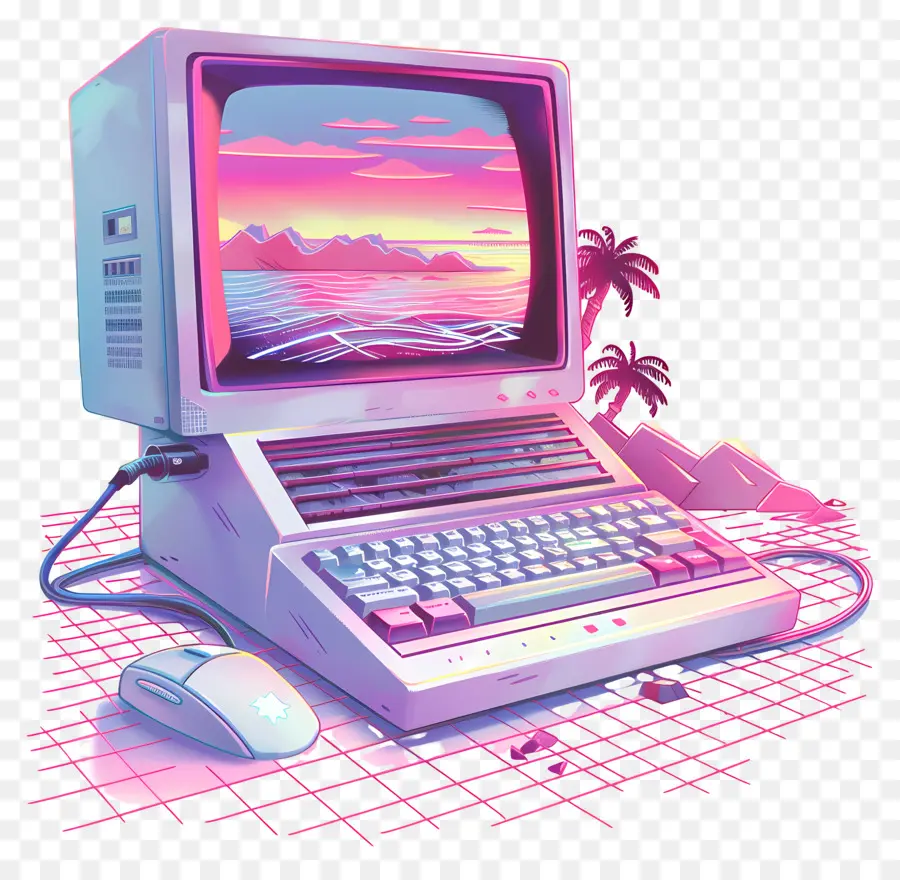 Komputer Gelombang Uap，Vaporwave PNG