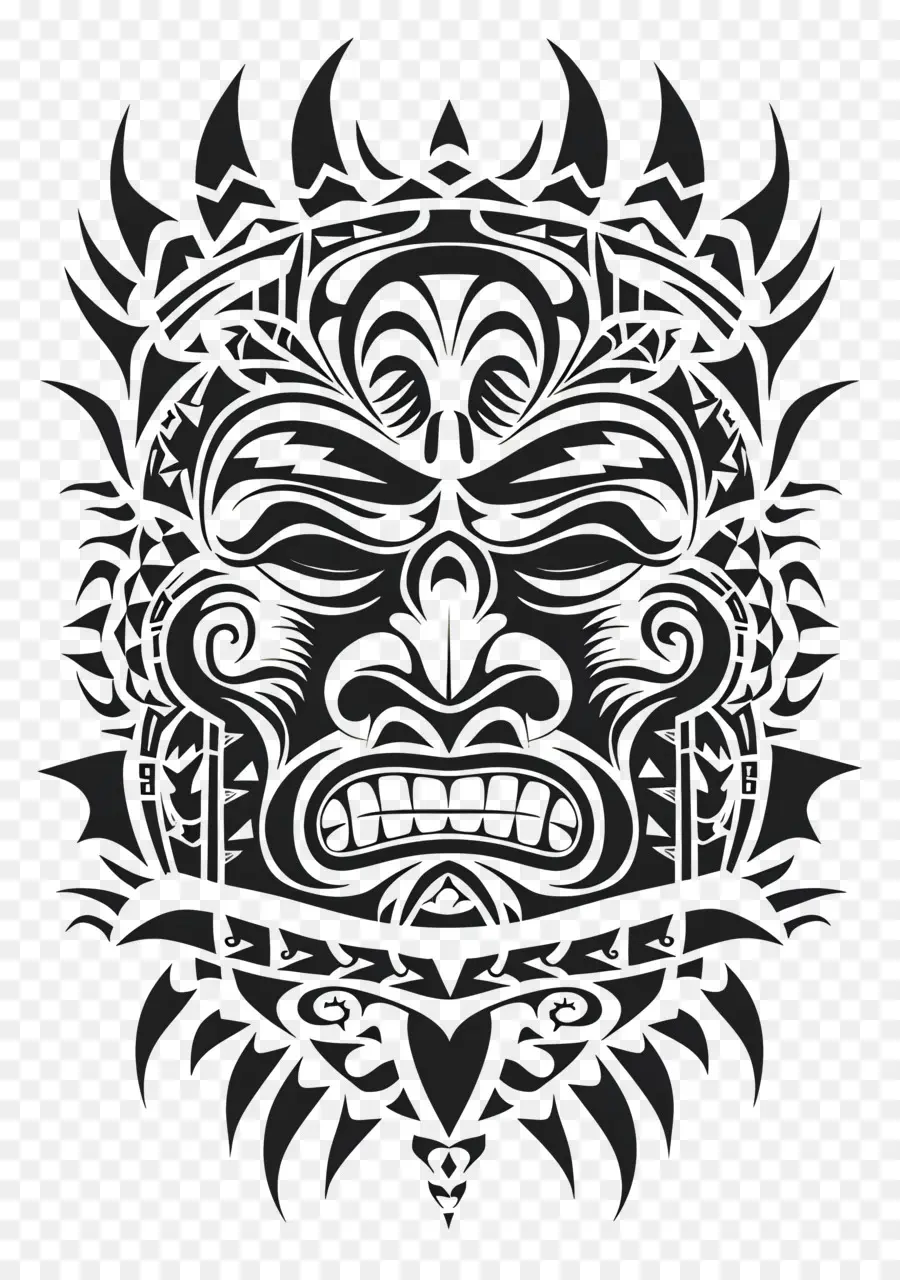 Tato Polinesia，Masker Tribal PNG
