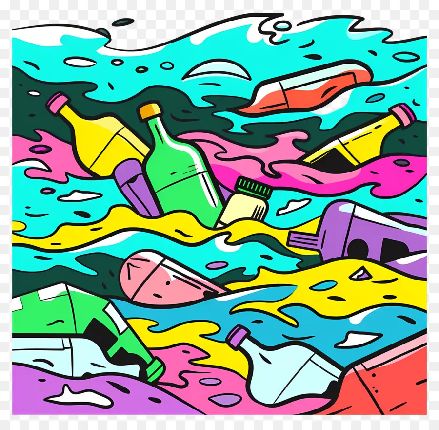 Limbah Plastik，Sampah Laut PNG