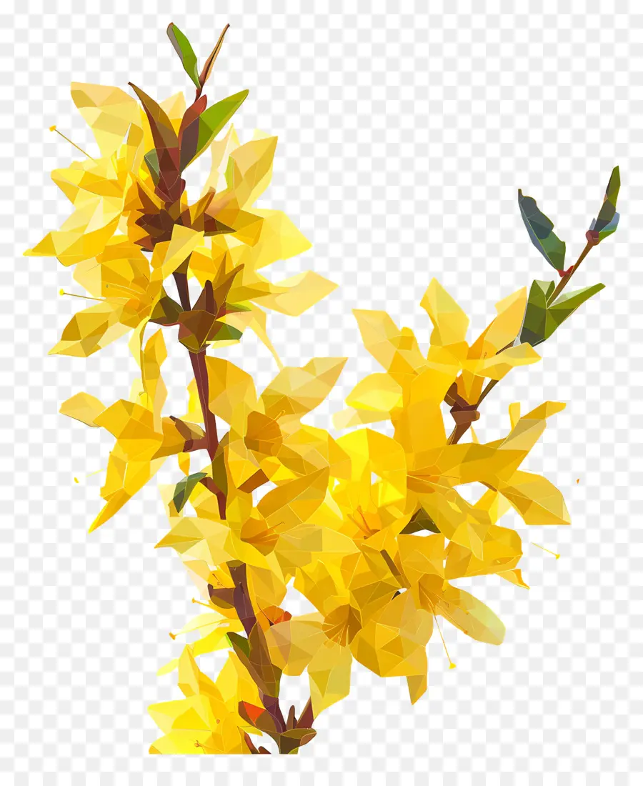 Digital Bunga，Bunga Kuning PNG