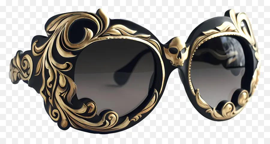 Desain Sunglass，Kacamata Hitam Dan Emas PNG