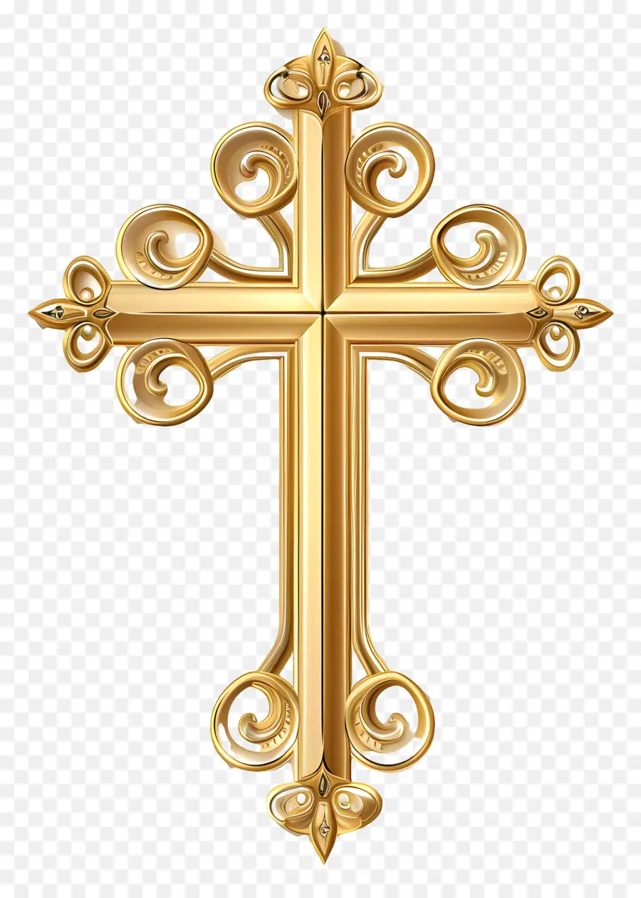 Salib Kristen，Golden Cross PNG