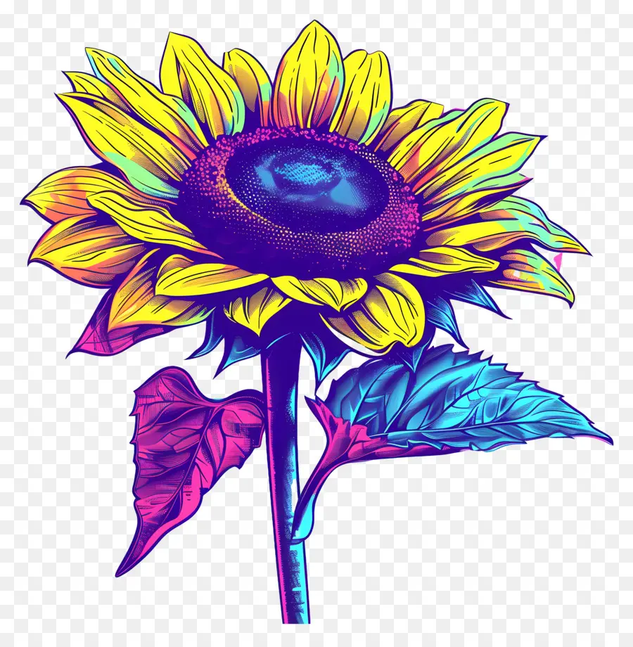 Sunflower Vaporwave，Vaporwave PNG