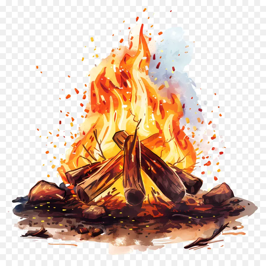 Api Unggun，Log Terbakar PNG