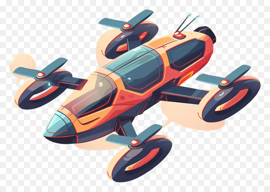 Drone Terbang，Kendaraan Futuristik PNG