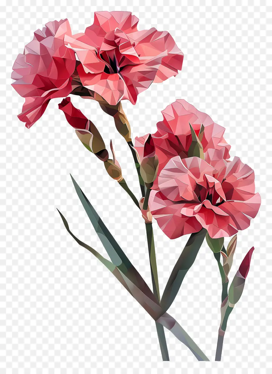 Digital Bunga，Bunga Merah Muda PNG