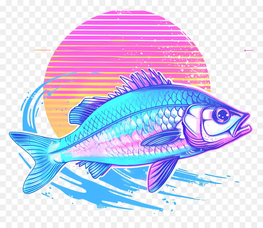 Ikan Gelombang Uap，Vaporwave PNG