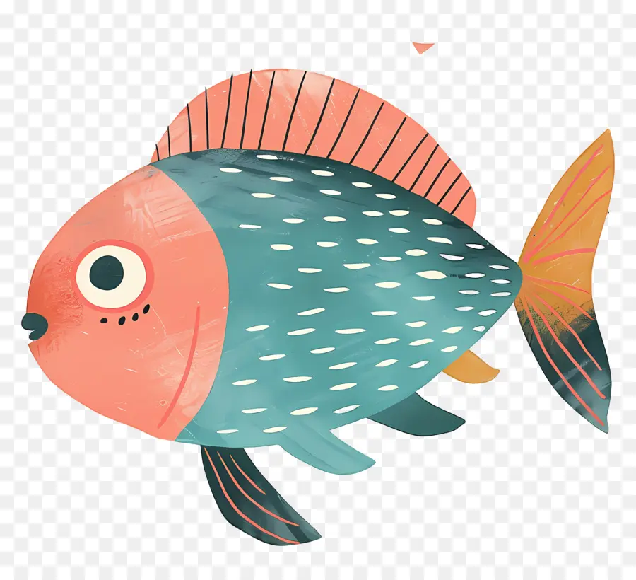 Kartun Ikan，Ikan Biru PNG