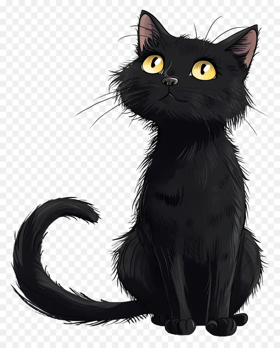 Kucing Hitam，Mata Kuning PNG