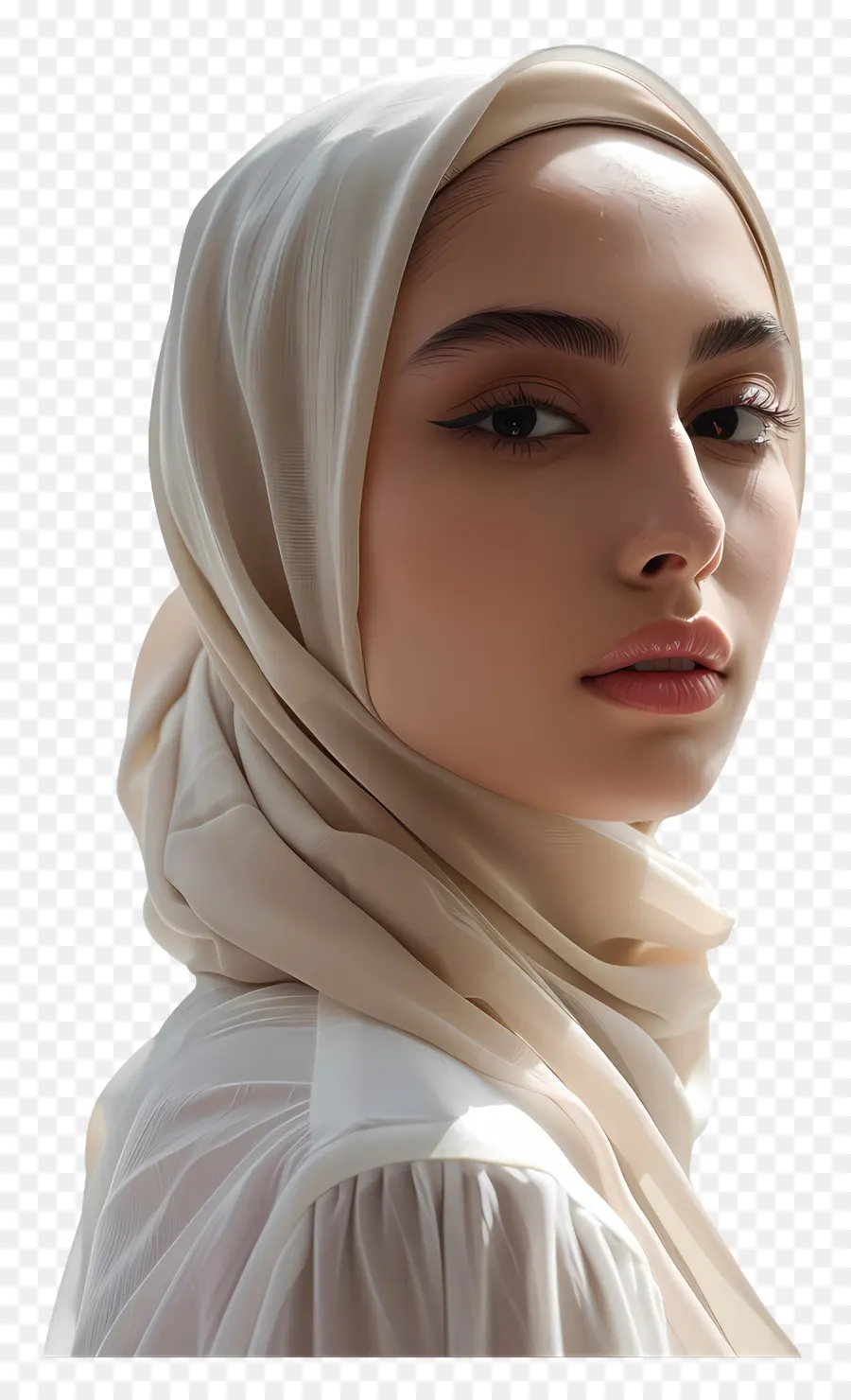 Gadis Jilbab Yang Nyata，Jilbab Putih PNG