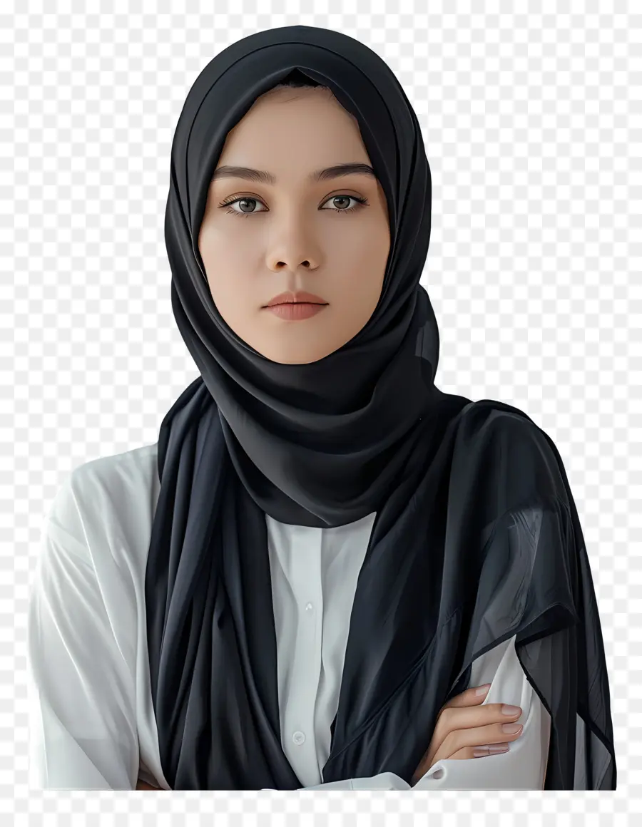 Gadis Jilbab Yang Nyata，Jilbab Hitam PNG