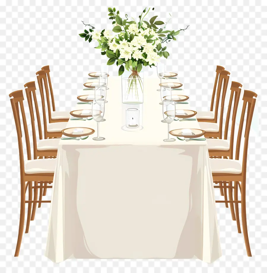 Meja Pernikahan，Pengaturan Tabel Yang Elegan PNG