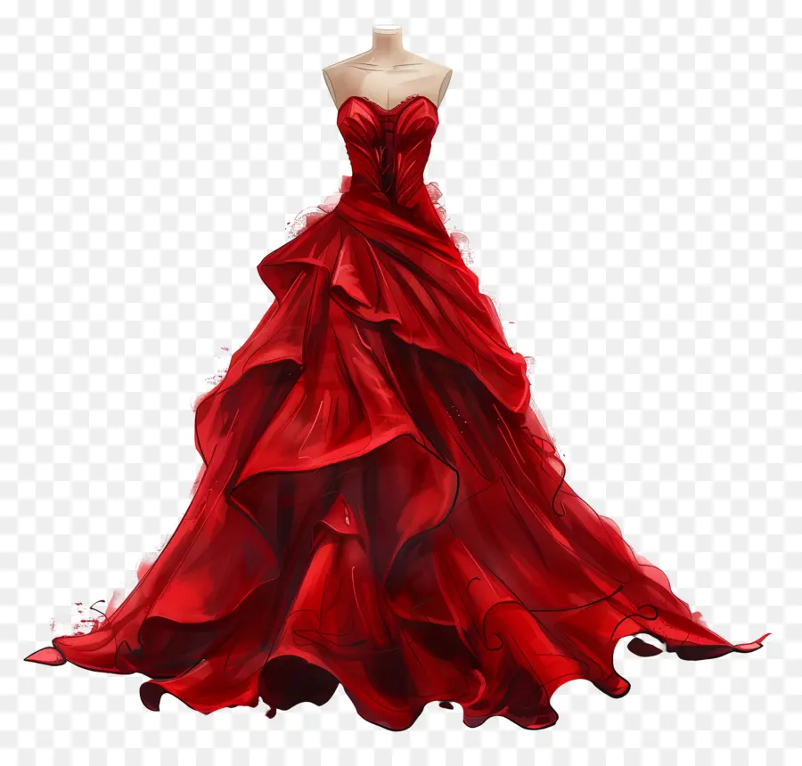 Gaun Pengantin Merah，Gaun Merah PNG