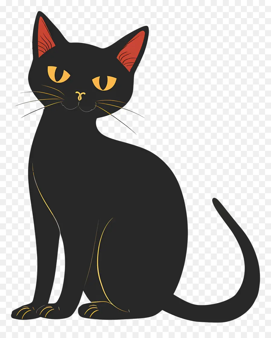 Kucing Hitam，Mata Oranye PNG