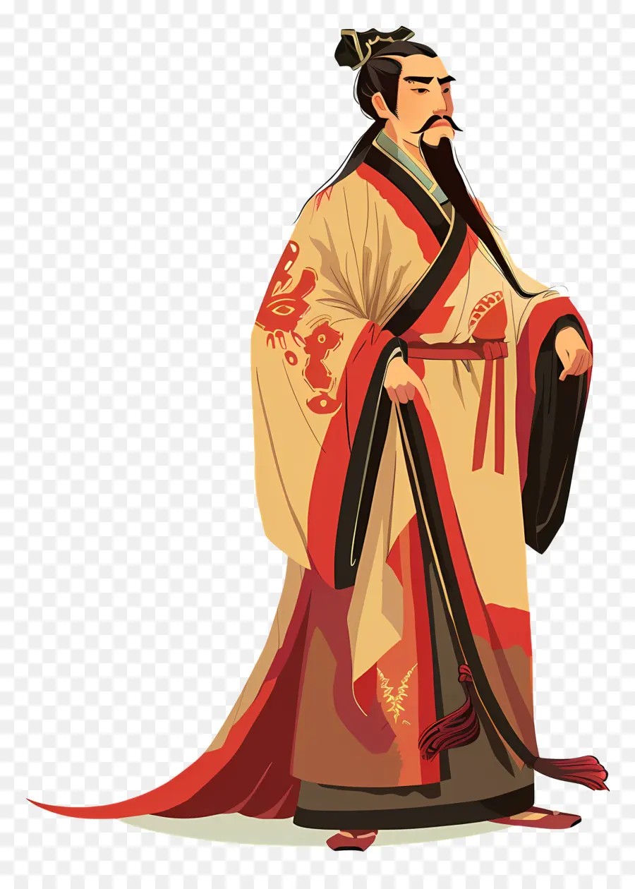 Qu Yuan，Kostum Cina Kuno PNG