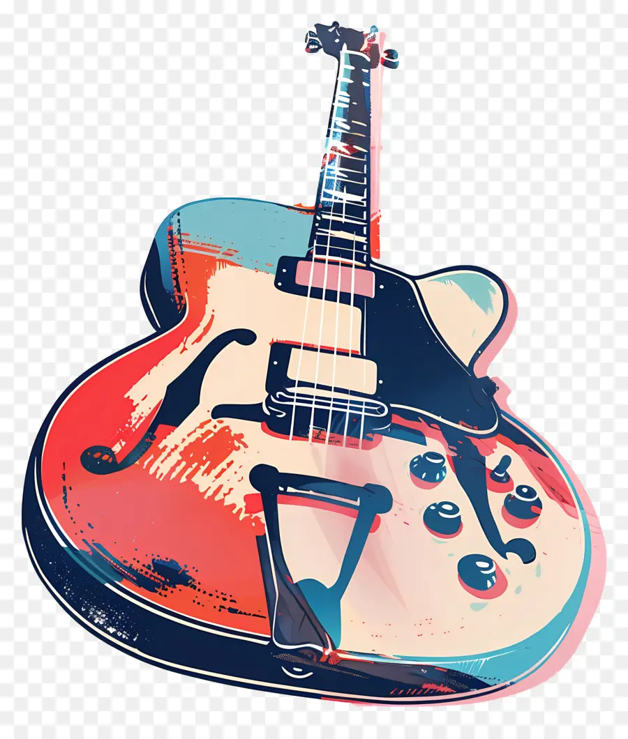 Gitar，Gitar Berwarna Warni PNG