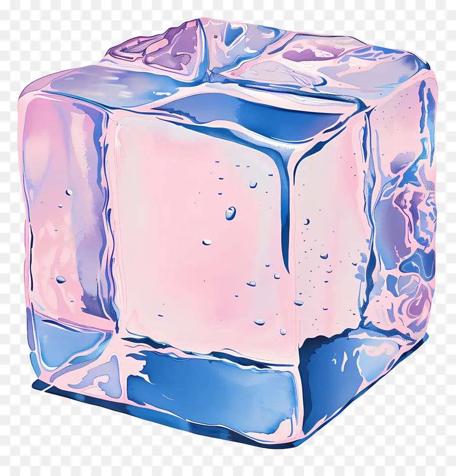 Es Batu，Ice Cube Merah Muda PNG