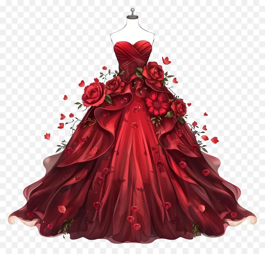 Gaun Pengantin Merah，Gaun Pengantin Mawar PNG