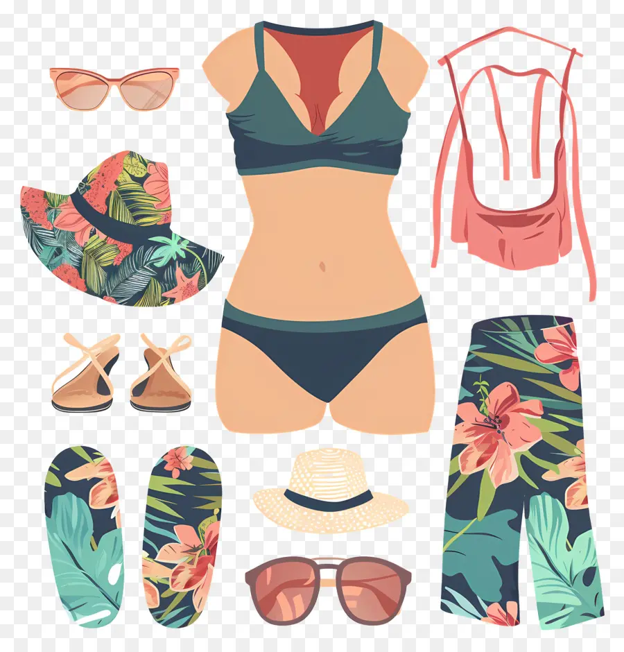 Pakaian Musim Panas，Bikini PNG
