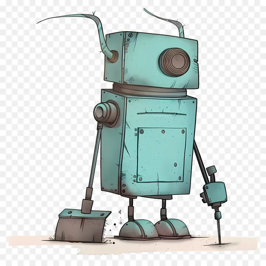 Robot Pembersih，Kartun Robot PNG