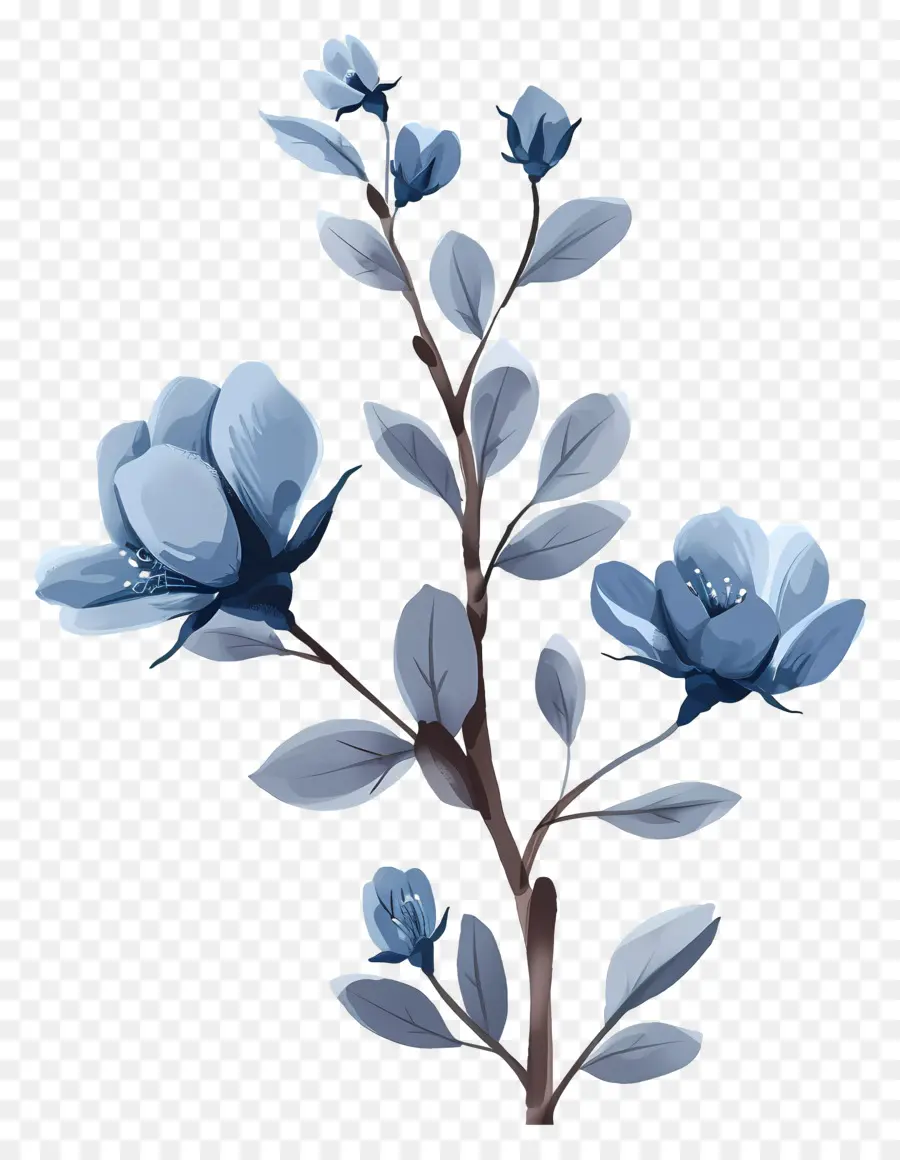 Bunga Bunga Biru，Pohon Berbunga Biru PNG
