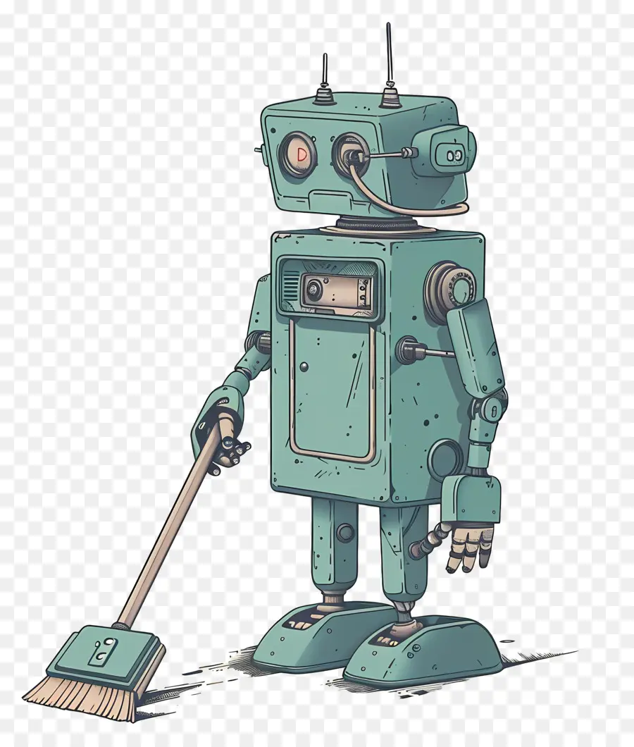 Robot Pembersih，Kartun Robot PNG