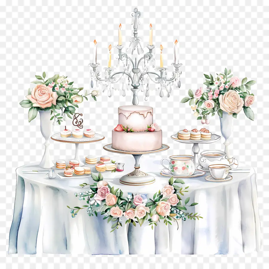 Meja Pernikahan，Kue Pengantin PNG