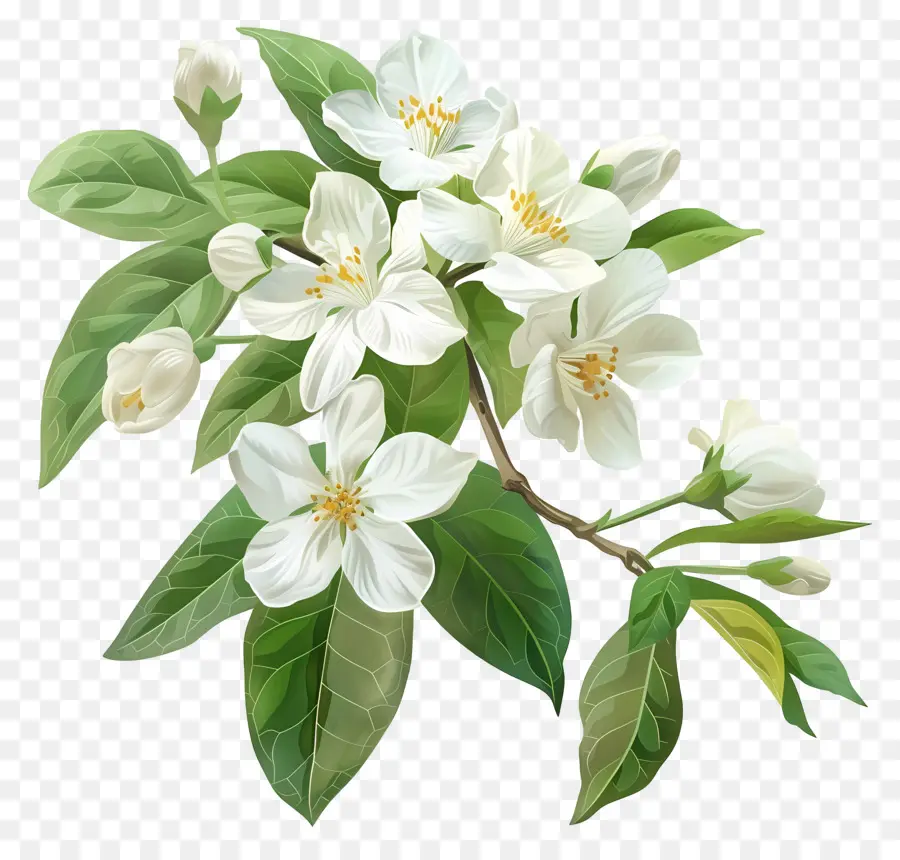Bunga Melati Putih，Pohon Bunga Apel PNG