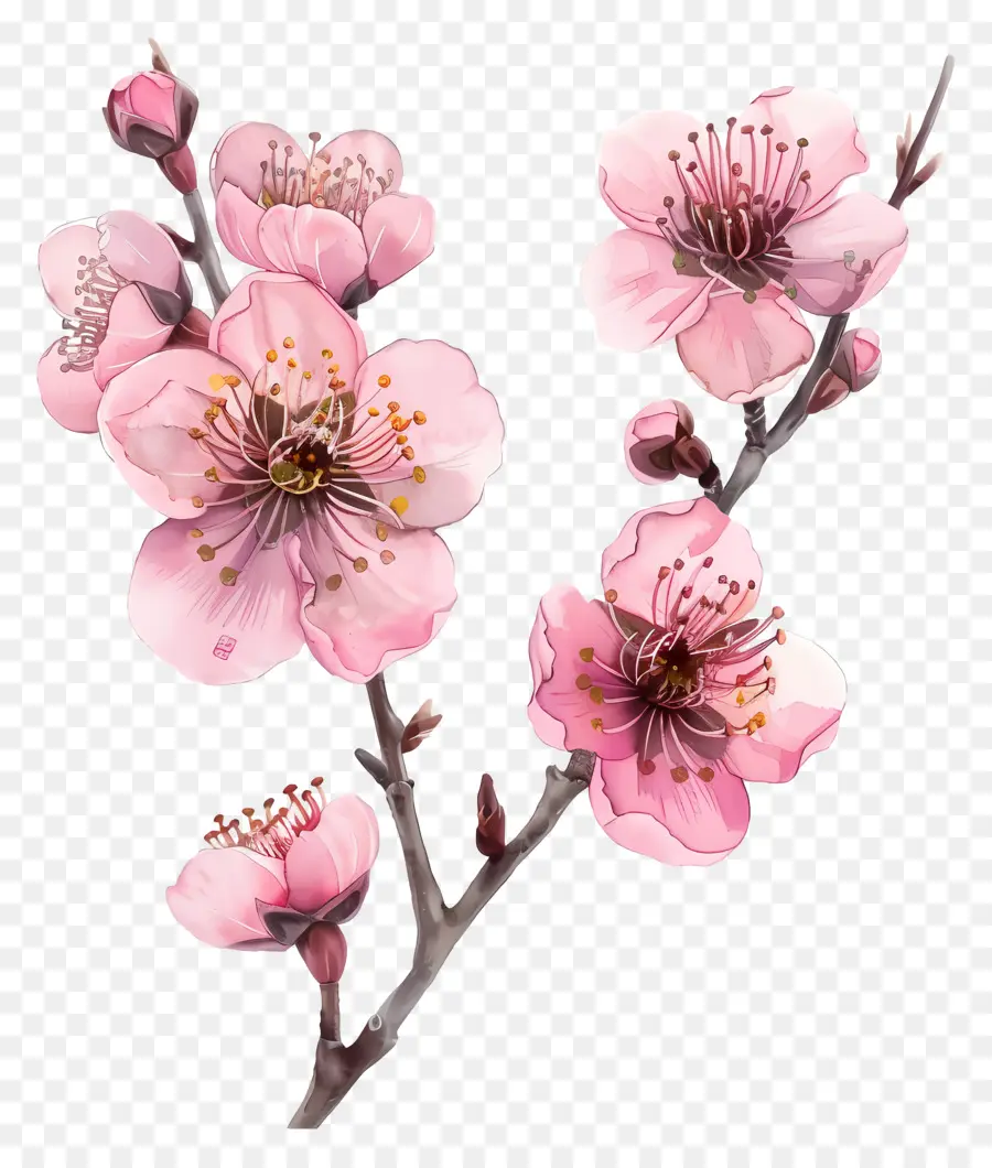 Bunga Merah Muda，Bunga Persik PNG