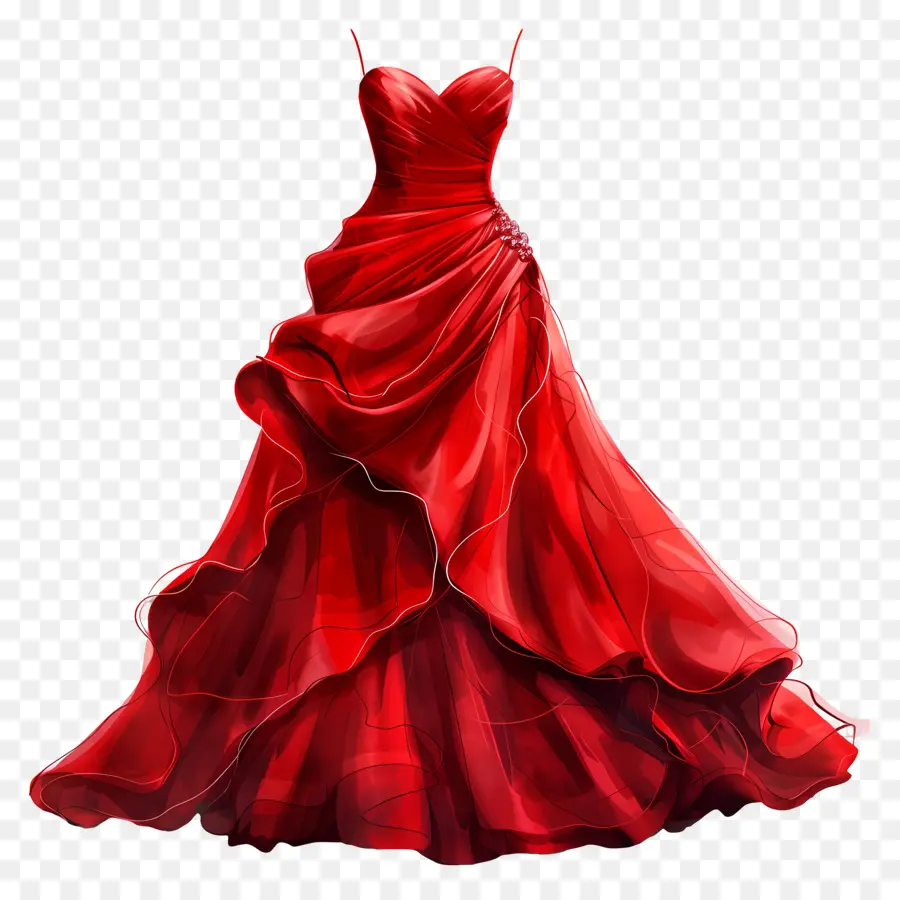Gaun Pengantin Merah，Gaun Formal Merah PNG