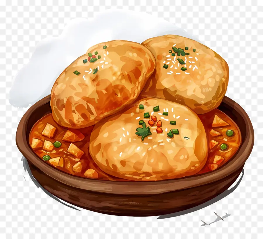 Chhole Bhature，Hidangan India PNG