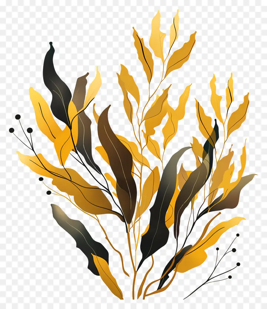 Rumput Laut Rumput Laut，Daun Kuning PNG