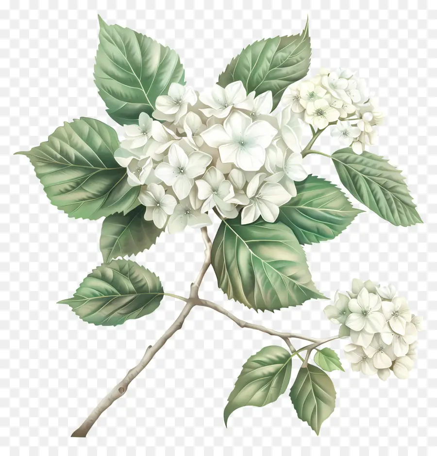 Hydrangea Putih，Bunga Putih PNG