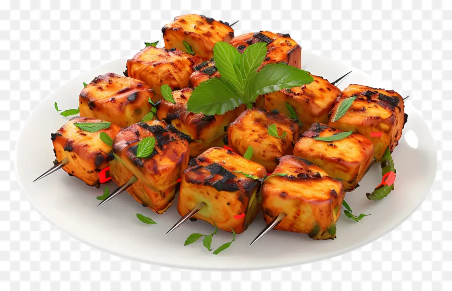 Paneer Tikka，Makanan India PNG