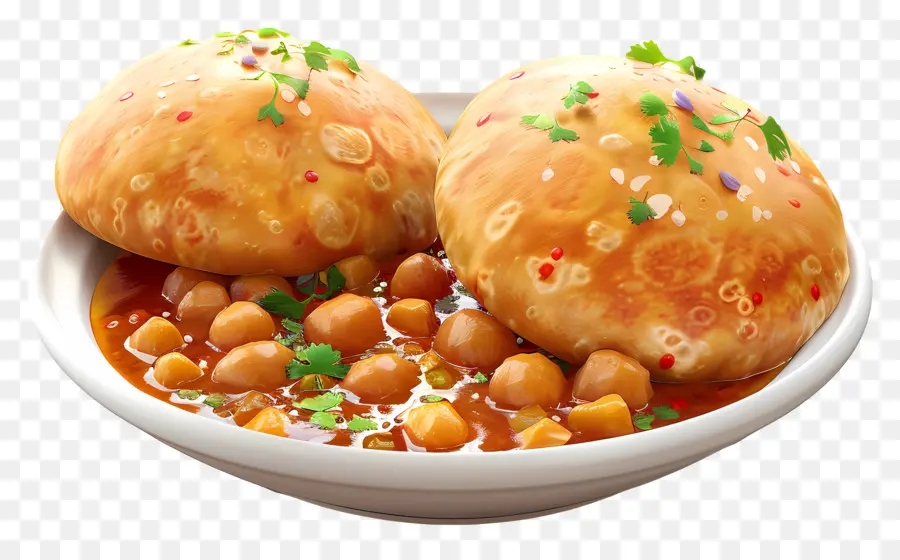 Chole Bhature，Makanan India PNG