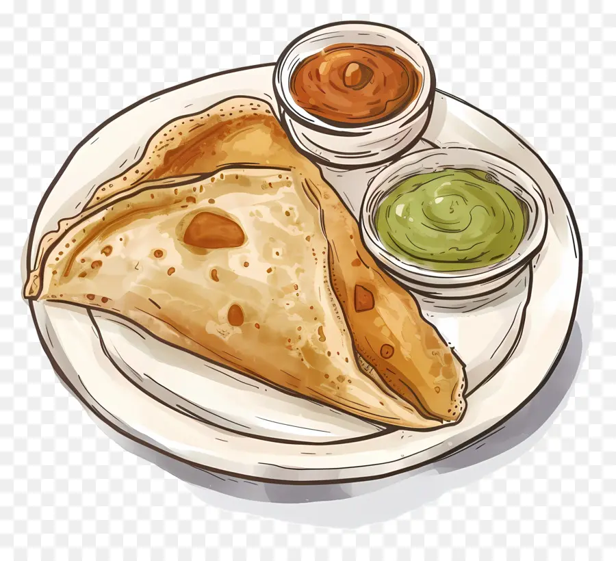 Masala Dosa，Dosa Dengan Chutney PNG