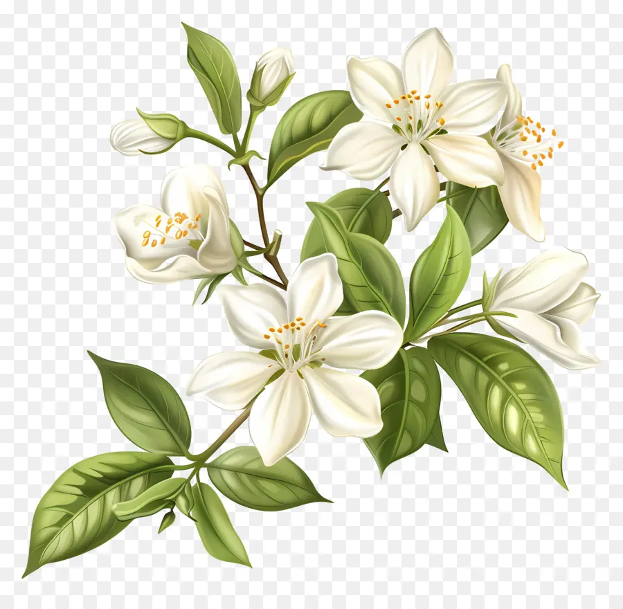 Bunga Melati Putih，Putih Tanaman Berbunga PNG