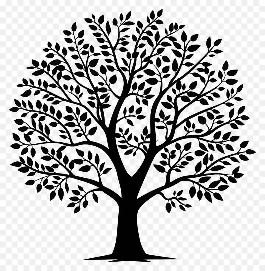 Pohon Hitam Sederhana，Pohon Siluet PNG