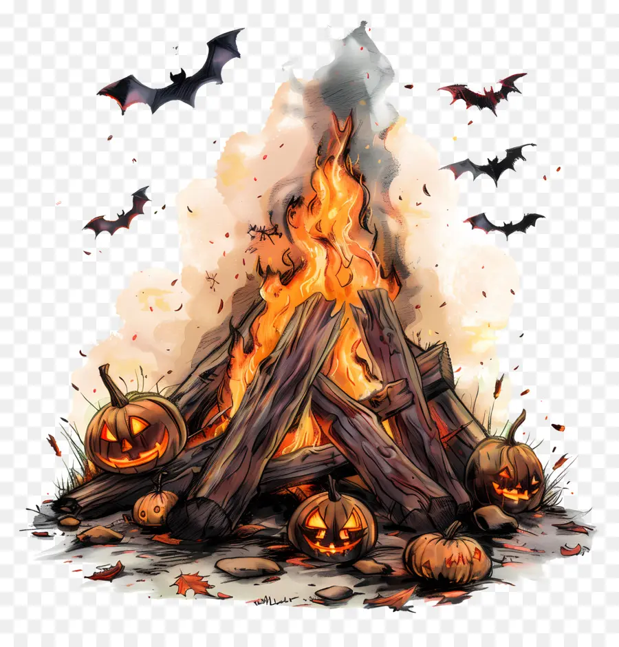 Api Unggun，Halloween PNG
